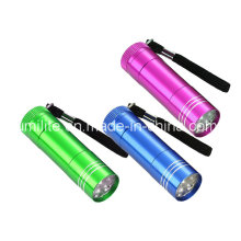 Mini lampe de poche 9LED avec batterie 3AAA